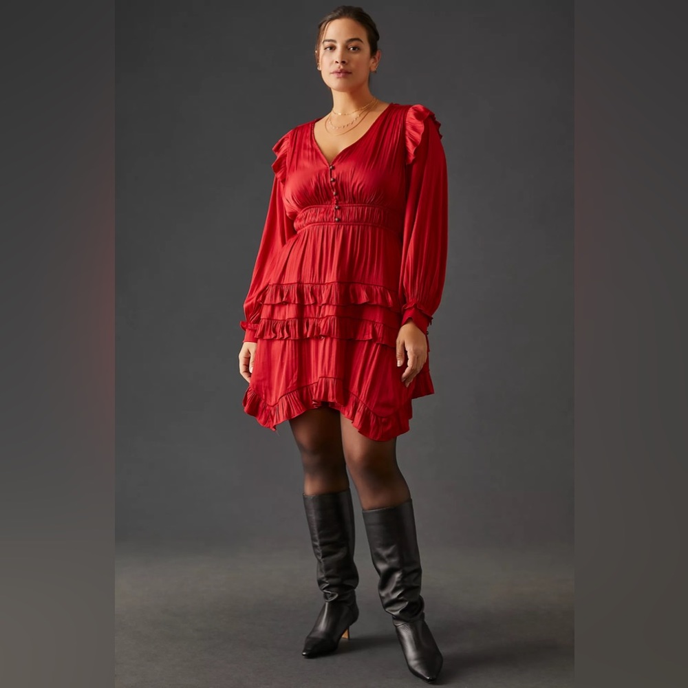 Tiered Ruffled Mini Dress - Picture 8 of 16